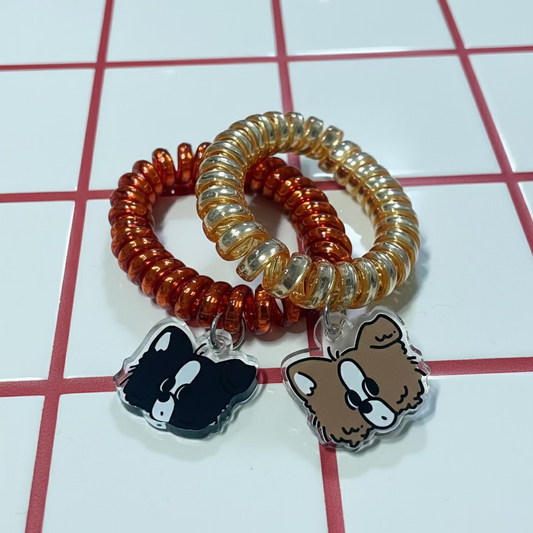 ヘアゴムこっくりピースレッド