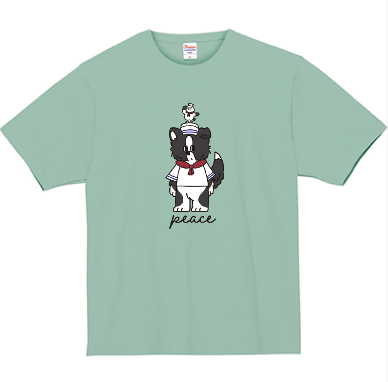 【アースグリーンTシャツ】ピースくん Mariner style