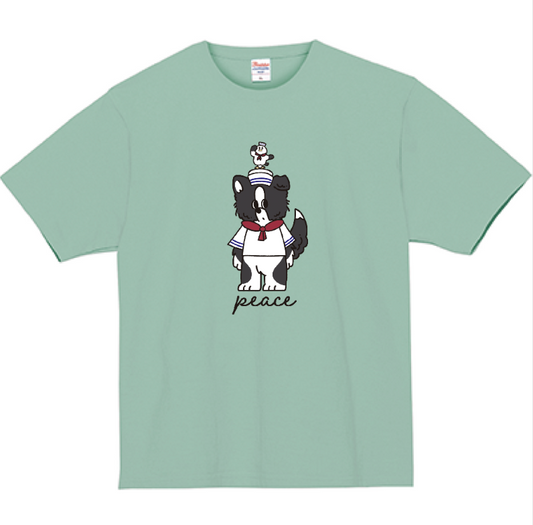 【アースグリーンTシャツ】ピースくん Mariner style