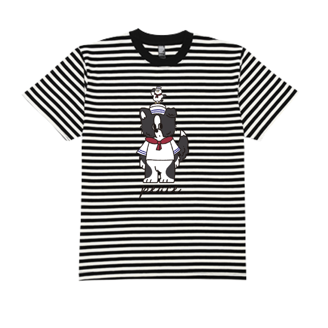 【マリンボーダーTシャツ】ピースくん Mariner style