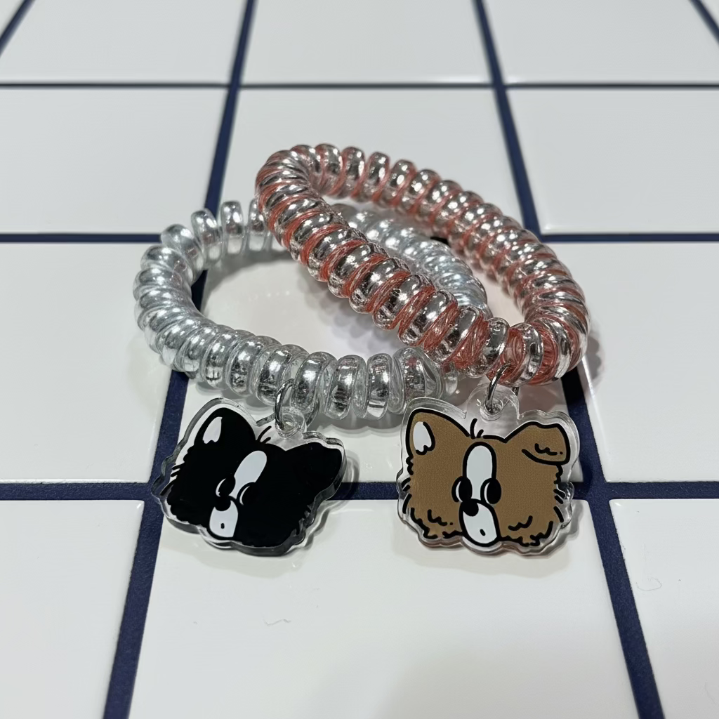 ヘアゴムパステルピースレッド